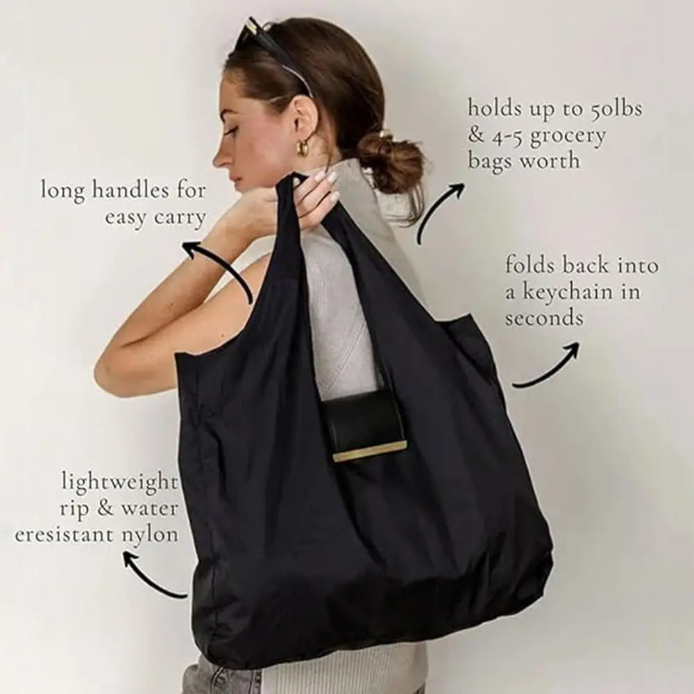 Foldable Keychain Shopping Bag – Reusable Pocket Tote